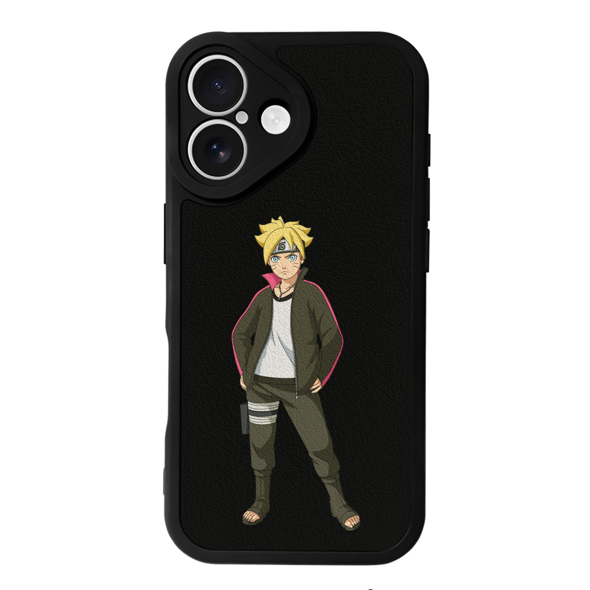 （画像用） NARUTO -ナルト- うずまき ボルト Uzumaki Boruto 【iPhone 16シリーズ対応】シリコンスマホケース（レザー調） 材質：シリコン